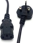 Netagon IEC Mains Power Lead Cord to 3 Pin UK Plug 5A C13 Cable | For use with Projectors, PC, Monitor, Computers, Amplifiers, DJ Equipment | Available in 0.5m, 1m, 1.5m & 2m (1m Long)