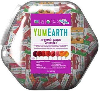 YumEarth Organic Vitamin C Pops Variety Pack, 135+ Fruit Flavored Lollipops, Allergy Friendly, Gluten Free, Non-GMO, Vegan, No Artificial Flavors or Dyes