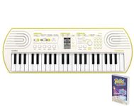 Casio SA-80H5 Mini-Keys 44 key keyboard in White with lime green base and Rhythm Warriors animated online lessons