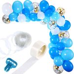 Party Propz Blue White balloons Garland Arch Kit Decoration - 113Pcs for Boys Happy Birthday Balloon Decorations/Blue Balloons for Decoration/Metallic Balloons for Birthday Decoration/Ballon Packet