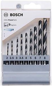 Bosch Professional 9 Piece PointTeQ Hex Drill Bit Set (for Metal, Ø: 2-8 mm, Working Length: 24-75 mm, Total Length: 60-117 mm, ¼ Inch Hex Shank, Accessory for Impact Drivers and Drill Drivers)