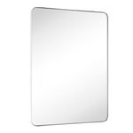 GRACTO 30 x 40'' Chrome Rectangle Bathroom Vanity Mirror for Wall Polished Silver Metal Framed Rounded Rectangular Bathroom Vanity Mirrors, Vertical and Horizontal Hanging…