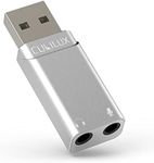 Cubilux USB External Stereo Sound Card with 96KHz/24bit DAC, USB A to 3.5mm TRS Microphone Headphone Jack Adapter Compatible with Mac Pro/Mini Laptop Computer PS5 PC Windows 11/10/7 Linux Raspberry Pi