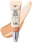 IT Cosmetics CC+ Nude Glow Lightweight Foundation + Glow Serum with SPF 40 - With Niacinamide, Hyaluronic Acid & Green Tea Extract - Medium Tan - 1.08 fl oz
