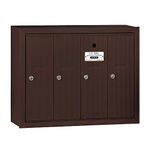Salsbury Industries 3504ZSU Surface Mounted Vertical Mailbox with USPS Access and 4 Doors, Bronze