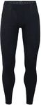 Icebreaker Merino Men's 200 Oasis Cold Weather Leggings with Fly, Wool Base Layer Thermal Pants, Black, X-Large