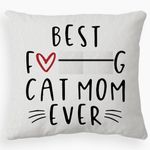 POPOU Cat Mom Gifts Decorative Throw Pillow Case, Best Cat Mom Pillow Case, Gives for Cat Mom Gifts, Cat Mom Birthday Gifts, 18 x 18 inch Home Decor Cushion Cover