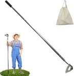 Hoe Garden Tool,All-Steel Hardened Hollow Hoe Heavy Duty Action Hoe with 55 Inch Adjustable Handle Scuffle Garden Hula Hoe with Rake for Backyard Weeding,Farm Planting (1 Pack Long Handle Hoe)