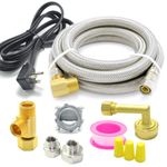 TT FLEX Universal Dishwasher Installation Kit,12 Ft Stainless Steel Dishwasher Hose,Burst Proof Water Supply Line with 3/8" Compression Connections