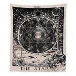 INTDORM Tarot Star Tapestry Wall hanging Zodiac Tapestry Astrology Tapestry Meditation Tapestry Medieval Tarot Decor Wall Tapestry For Bedroom Dorm Room (130x150cm)