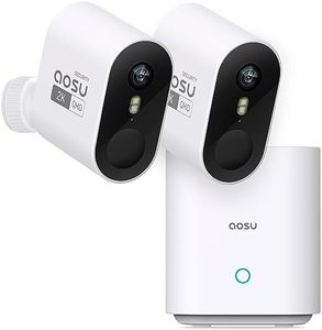 AOSU Security Cameras Wireless Outdoor Home System, Real 2K HD Night Vision, No Subscription, 240-Day Battery Life, 166° Wide View, Spotlight & Siren Alarm, Motion Alert, Support 2.4G & 5G WiFi Router