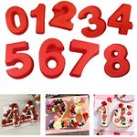 Silicone Numbers Cake Molds, 3D Digital Baking Silicone Mould,10Inch Large Number Cake Pan Set 0-9 Numbers Cake Pan Silicone Baking Pans for Birthday and Wedding Anniversary 3D Baking Molds Numbers