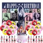 Popular Music Birthday Decorations, Birthday Party Supplies Happy Birthday Backdrop, Cake Toppers & Cupcake Toppers, Balloons, Fan Party Decoration Gifts