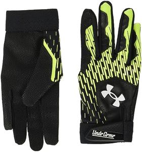Under Armour Boys Youth Clean Up Baseball Gloves, (005) Black/High-Vis Yellow/White, Medium