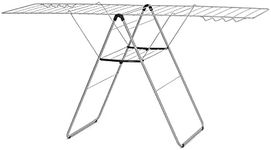 Brabantia HangOn Laundry Drying Rack (25m / Metallic Grey) Compact, Foldaway, Adjustable Indoor Stainless Steel Clothes Horse