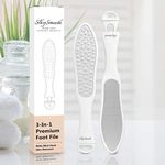 SlkySmooth 3-in-1 Foot File | Hard Dead Skin Remover | Cracked Heels Callus Pedicure Scrubber Corn Removal | Scraper Grater Pumice Stone Exfoliator Rasp Pedi Exfoliating Heel Files for Feet Care