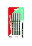 uni-ball Eye UB-157 Black Rollerball Pens. Premium Fine 0.7mm Ballpoint Tip for Super Smooth Handwriting, Drawing, Art, Crafts and Colouring. Fade and Water Resistant Liquid Uni Super Ink. Pack of 5