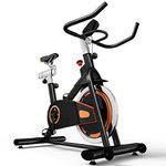 GYMAX Indoor Cycling Bike, Stationary Exercise Bike with LCD Monitor Heavy Duty 30 LBS Flywheel & Comfortable Seat Cushion for Home Cardio Workout