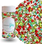 Merry Whatever Sprinkle Mix| Made In USA By Sprinkle Pop| Lime Green Red White Aqua Sprinkles With Crooked Santa Hats and Red Heart Confetti| Christmas Sprinkles For Cakes Cookies Cupcakes Donuts, 4oz