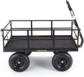 Gorilla Cart 9 Cubic Feet 1200 Pound Capacity Heavy Duty Durable Steel Utility Wagon Cart with 2 in 1 Towing Handle and Removable Sides, Black
