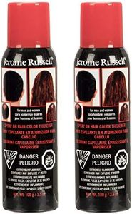 Jerome Russell Spray-on Color Dark Brown Hair Thickener, for Fine and Thinning Hair, Conceals Bald Spots, Grey Hair, Hides Root Re-growth, and Cover Hair Extension Tracks, Works for Men and Women, 3.5 oz - 2 Pack