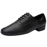 Formal Shoes for Men Size 9 Mens Standard Latin Dance Shoes Lace-up Salsa Tango Samba Jazz Rumba Ballroom Jazz Modern Tango Latin Dancing Shoes Black