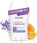 Carpe Underarm Antiperspirant and Deodorant, Clinical strength with Lavender Citrus scent, Combat excessive sweating Stay fresh and dry, Great for hyperhidrosis