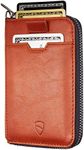 Vaultskin Notting Hill zip wallet with RFID protection (Cognac)