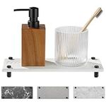 Navaris Instant Dry Sink Organizer - Fast Drying Stone Sink Caddy - Bathroom or Kitchen Tray with Stainless Steel Feet - for Holding Soaps & Bottles - White