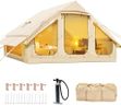 Inflatable Tents for Camping, Blow Up Tent with Hand Pump, Easy Setup Inflatable Hot Tent with Stove Jack, Waterproof Oxford Air Glamping Tents for Camping Adult 4 Person