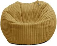 rucomfy Beanbags Jumbo Cord Kids Mini-Slouch Bean Bag Chair - Childrens Bedroom Playroom Furniture and Fun Decor. Arrives with Filling and Machine Washable - 60 x 80cm (Mustard, Beanbag Only)