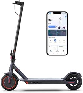 Electric Scooter Adults - Max 19Miles Range & 19MPH Speed E-Scooter, Powerful 350W Scooter, Folding Scooters with 8.5" Solid Tires, Dual Braking, Lightweight (Red-19miles-350W)