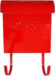 NACH Euro Series Modern Mailbox, Decorative Mail Holder, Wall Mount Mailboxes for Outside, Rust Resistant Galvanized Metal Mailbox, 12" x 11" x 4.5", Red, MB-44766