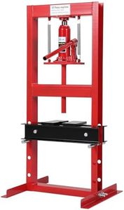 6-Ton H-Frame Hydraulic Shop Press, Professional Steel Adjustable Height Benchtop Press with Movable Plates & Particulate Cover for Garage, Auto Repair, Bushing, Bearing, U-Joint (Red & Black)