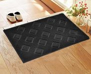 IVAZA Rubber Door mat Outdoor Mat,Rubber Stud Mat, Antimicrobial Room Mat Floor Mat -40x60 CM Black