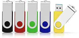 Aiibe 5 Pack 64GB USB Flash Drive 64 GB USB 3.0 Flash Drive Thumb Drive Memory Stick USB Drive (5 Colors: Black Red Blue Green Yellow)