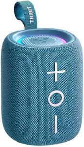 Tribit StormBox Mini+ Bluetooth Speaker 12W,360°Surround Sound,12H Playtime,BT 5.4,IPX7 Waterproof,LED Lights,Custom EQ,TWS Pairing,Type-C, AAC/SBC Support,Portable for Home/Outdoor/Travel Blue