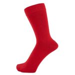 ZAKIRA Finest Combed Cotton Dress Socks in Plain Vivid Colours for Men, Women (Red)