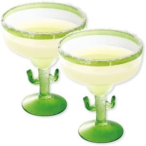 Acrylic 18 OZ Cactus Margarita Glass Set of 2