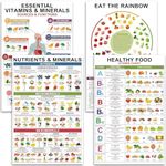 4 Pcs Vitamin And Mineral Chart 11"