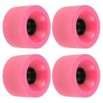 PATIKIL 65mm 78A Longboard Wheels Soft, 4 Pack Cruiser Wheels Street Wheels for Skateboards Skateboard Wheel PU Frosted, Pink