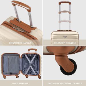 Flight Knight EasyJet Cabin Bag 45x36x20cm – Lightweight 4-Wheel ABS Underseat Suitcase