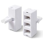 rhinocables BT Socket Adapter — Double 2-Way, Triple 3-Way, Quad 4-Way Splitter — For Telephone Socket, Plug Extender Phone, Fax, Modem (Triple) …