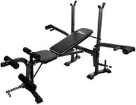 FINEX Olympic Weight Bench with Squat Rack - Foldable Bench Press with Leg Developer, Multi-Station Exercise Strength Training Workout Bench for Home Gym, 250KG Weight Capacity