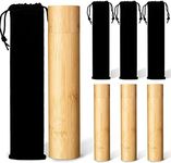 Yalikop 4 Sets Scattering Urns Bamboo Scattering Cremation Small Urns Mini Bamboo Spreading Funeral Urn Tube Keepsake Urn with Black Velvet Bag Scattering Urns Human Ashes Casket for Humans Pet Dog