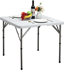 HollyHOME Table Pliante Table de Camping 87cm, Table de Salle Table de Pique-Nique Carrée avec Poignée pour Jardin Barbecue Restauration Fête Cuisine Extérieure Intérieure