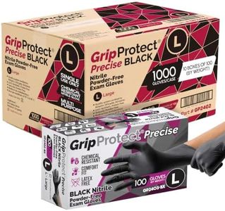GripProtect® Precise Black Nitrile Gloves, Exam, 4 Mil, Food, Home, Cleaning, Medical/Dental, Tattoo (Large, 1,000)