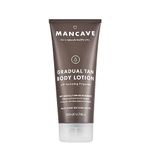 ManCave Healthy Looking Skin Gradual Tan Body Lotion 200ml for Men, Hydrate,Tone and Build a Healthy Glow with Shea Butter and Olive Oil,Vegan Friendly,Tube made from Recycled Plastics, Made in the UK