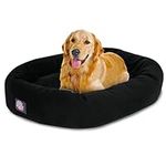 40" Black Suede Bagel Dog Bolster Bed by Majestic Pet Products