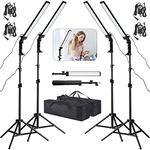Xuhal 4 Pack LED Photography Lighting Stick Kit Adjustable LED Video Light with 22-63 Tripod 5500k 90 Beads Photoshoot Fill Lights Portable Studio Lighting for Live Streaming CRI 80+